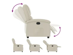 Poltrona reclinável couro artificial cor creme