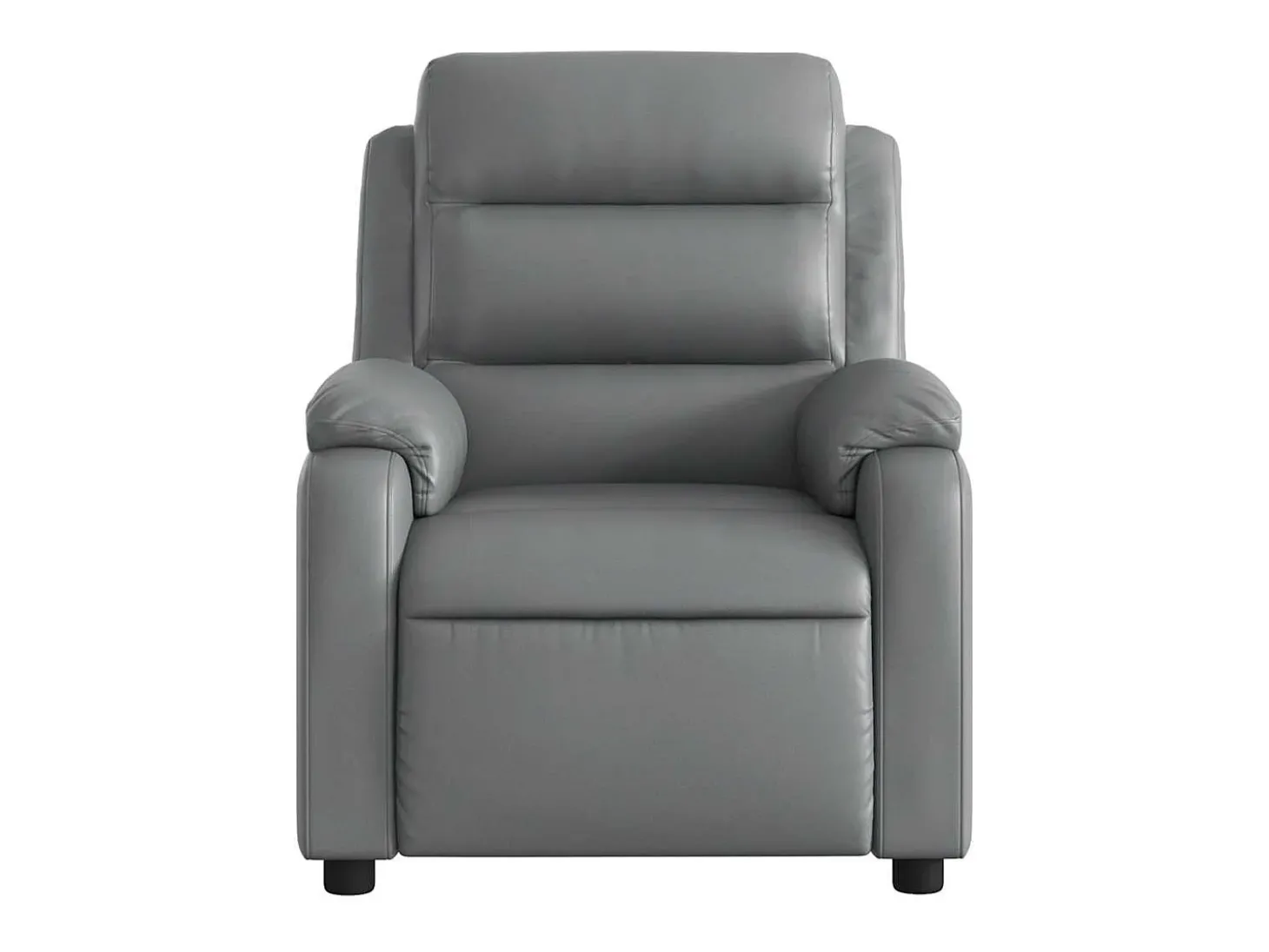 Poltrona reclinável couro artificial cinzento