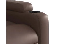 Poltrona reclinável couro artificial castanho