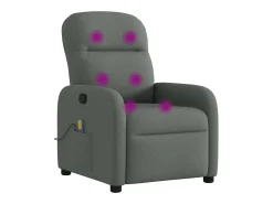 Poltrona reclinável de massagem em tecido cinza escuro