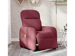 Poltrona reclinável de massagens elétrica tecido vermelho tinto