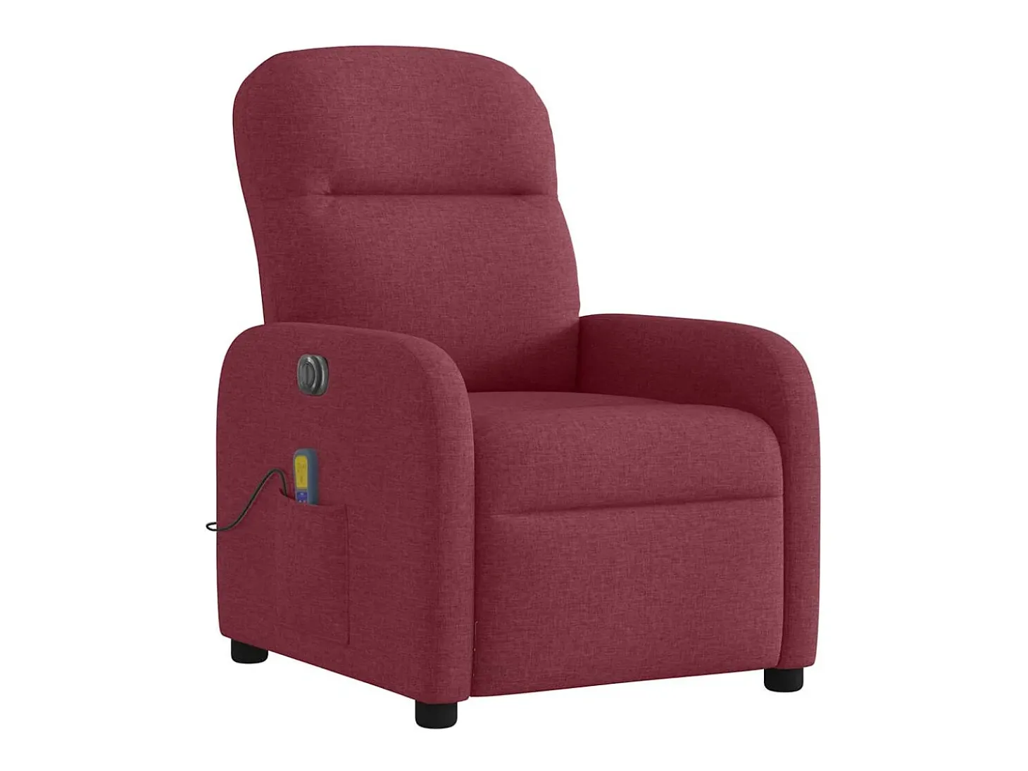 Poltrona reclinável de massagens elétrica tecido vermelho tinto