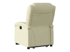 Poltrona reclinável elevatória couro genuíno cor creme
