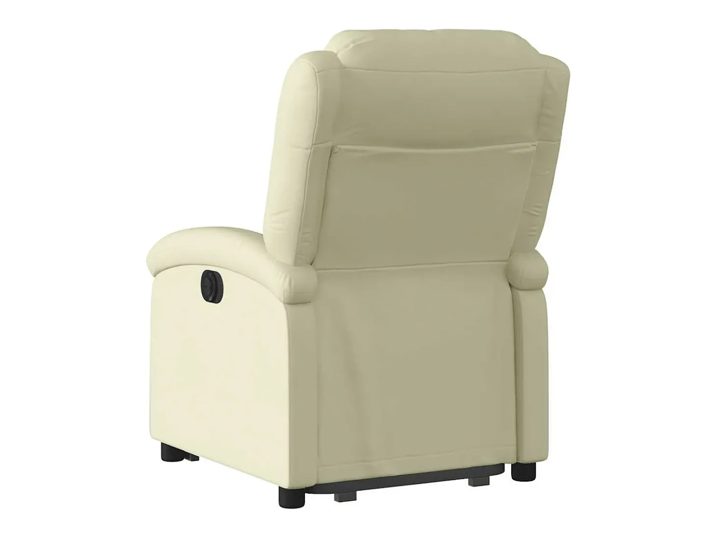 Poltrona reclinável elevatória couro genuíno cor creme