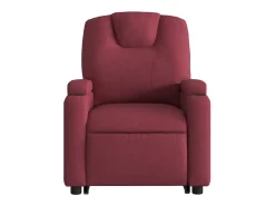 Poltrona reclinável elevatória elétrica tecido vermelho-tinto