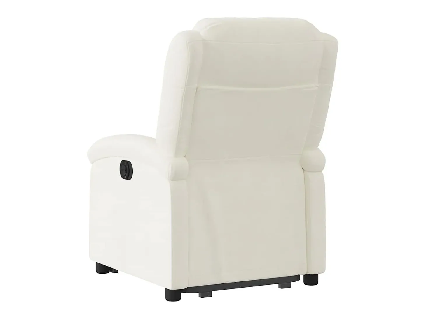 Poltrona reclinável elevatória elétrica veludo creme