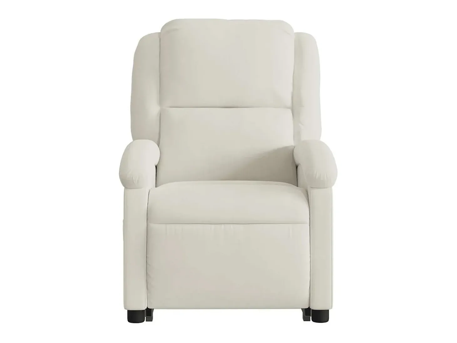 Poltrona reclinável elevatória elétrica veludo creme
