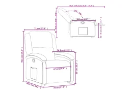 Poltrona reclinável elevatória couro artificial cor creme