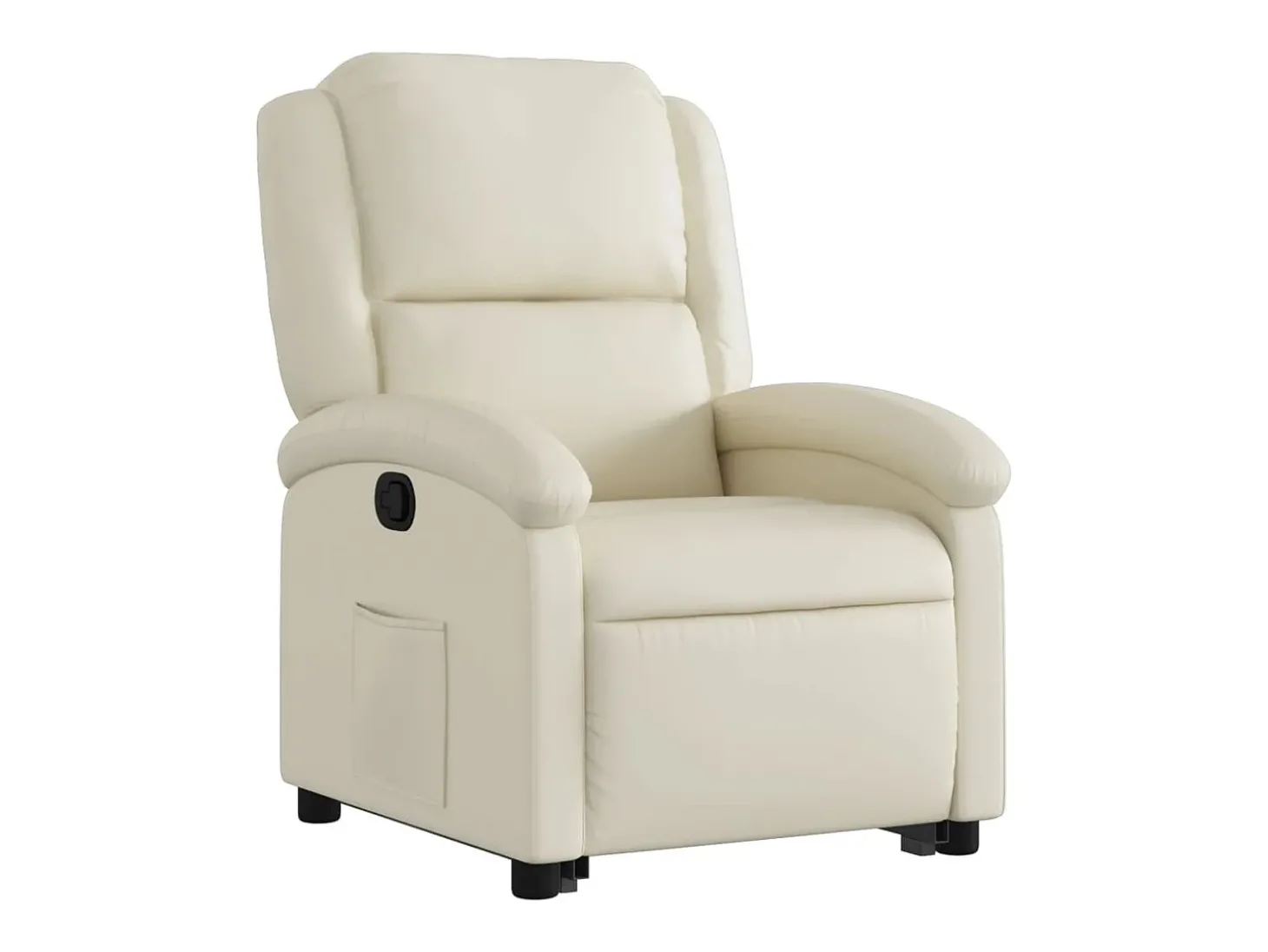 Poltrona reclinável elevatória couro artificial cor creme