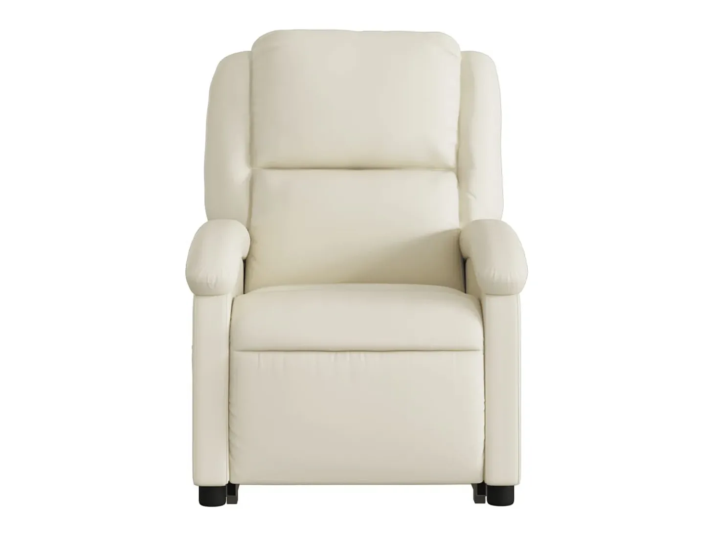 Poltrona reclinável elevatória couro artificial cor creme