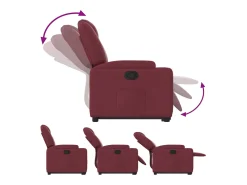 Poltrona reclinável elevatória tecido vermelho tinto