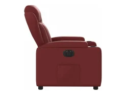 Poltrona reclinável elétrica couro artificial vermelho tinto