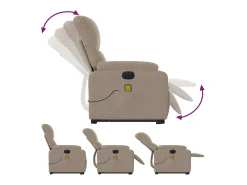 Poltrona reclinável elétrica microfibra cinzento-acastanhado