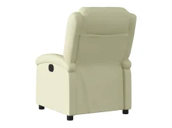 Poltrona reclinável elétrica couro genuíno cor creme