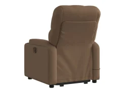 Poltrona reclinável massagens tecido castanho