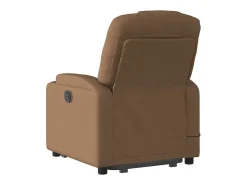 Poltrona reclinável massagens tecido castanho