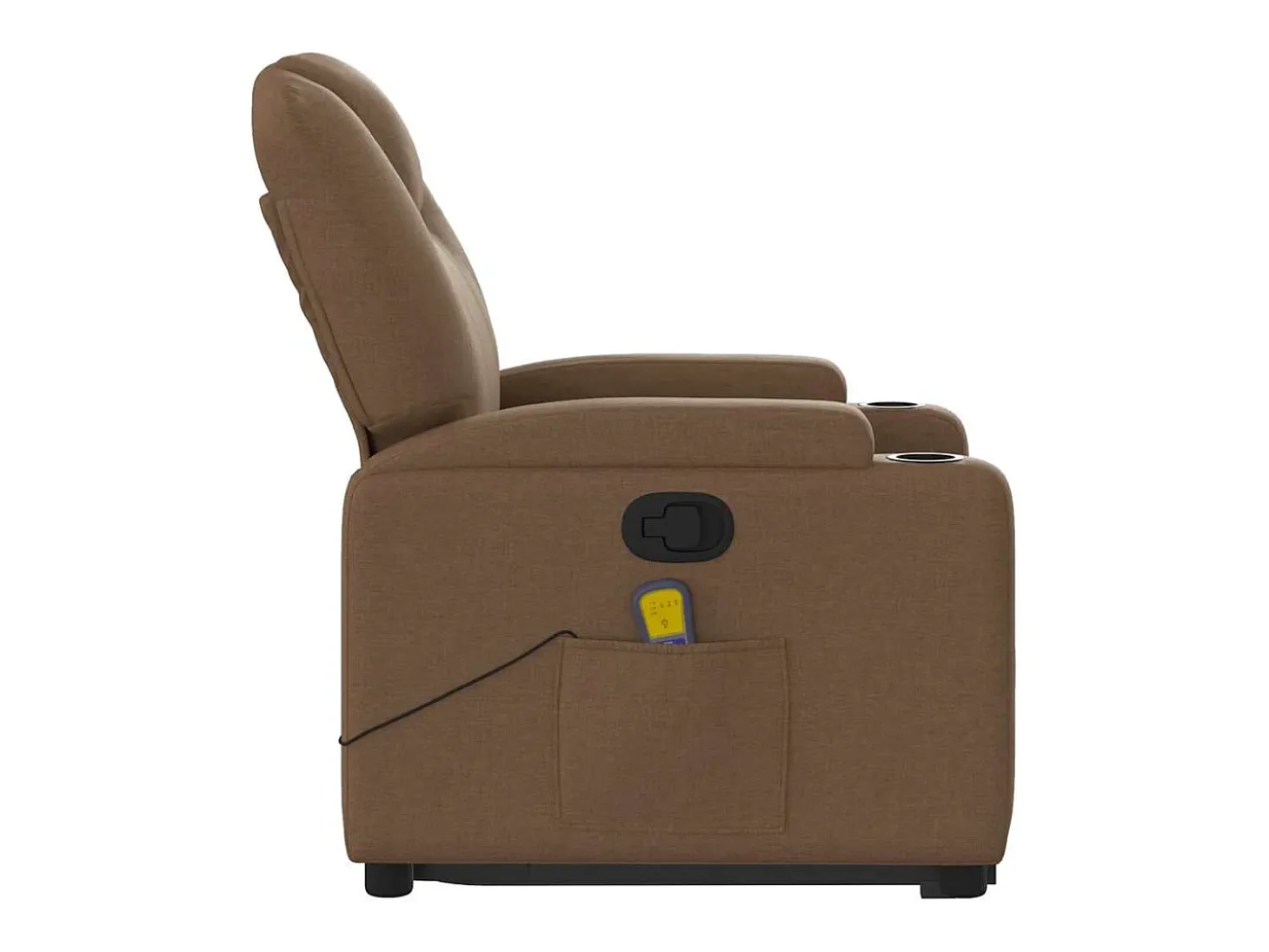 Poltrona reclinável massagens tecido castanho