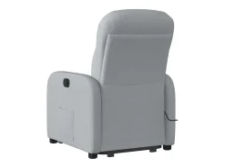 Poltrona reclinável massagens tecido cinzento-claro