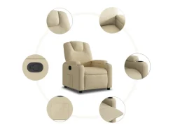 Poltrona reclinável tecido cor creme