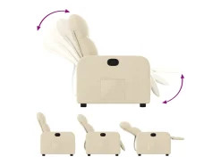 Poltrona reclinável tecido cor creme