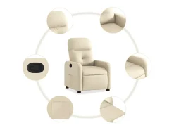 Poltrona reclinável tecido cor creme