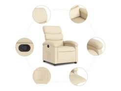 Poltrona reclinável tecido cor creme