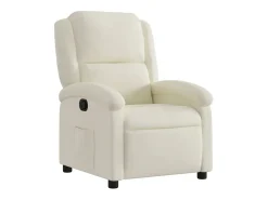 Poltrona reclinável veludo creme