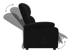 Poltrona reclinável veludo preto