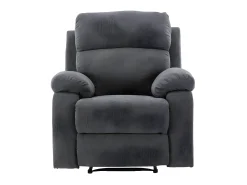 Poltrona relax manual com pés de metal em tecido Antracite - TOLZANO