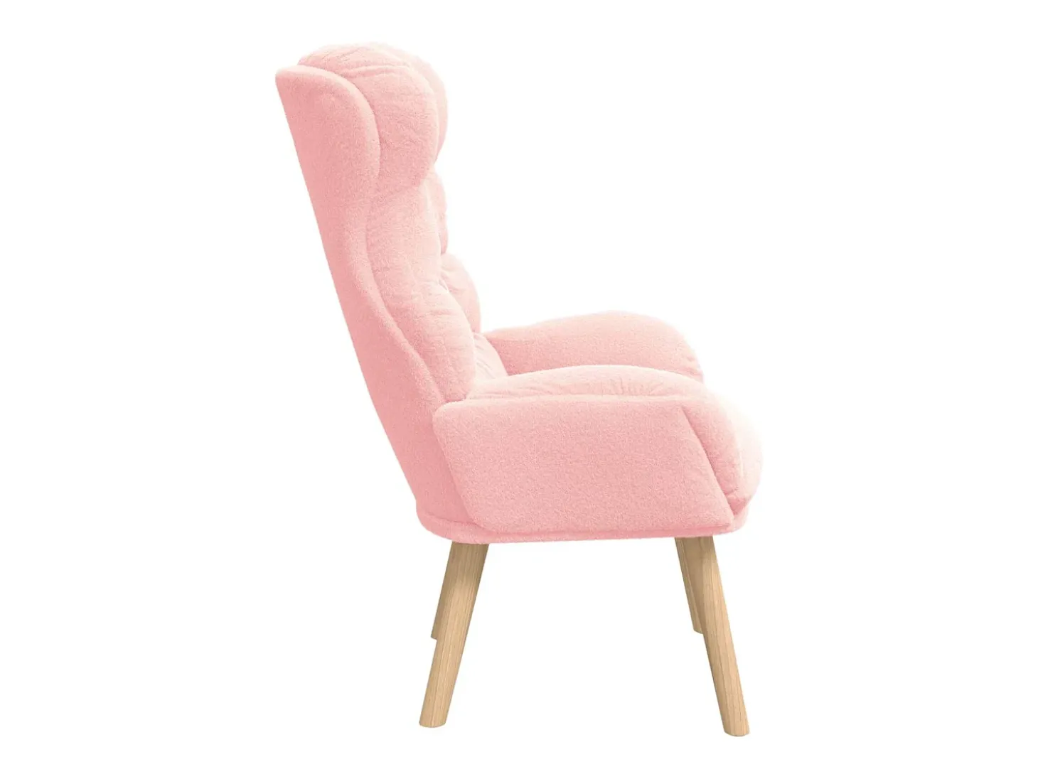 poltrona Rosa 69 x 74 x 93 cm Tecido Sherpa