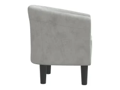 Poltrona veludo cinzento-claro