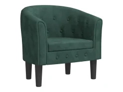 Poltrona veludo verde-escuro