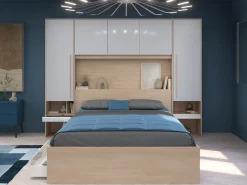 Ponte de cama arrumação e LEDs C265 cm branco brilhante e natural VELONA