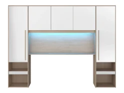 Ponte de cama arrumação e LEDs C265 cm branco brilhante e natural VELONA