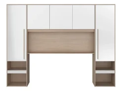 Ponte de cama arrumação e LEDs C265 cm branco brilhante e natural VELONA