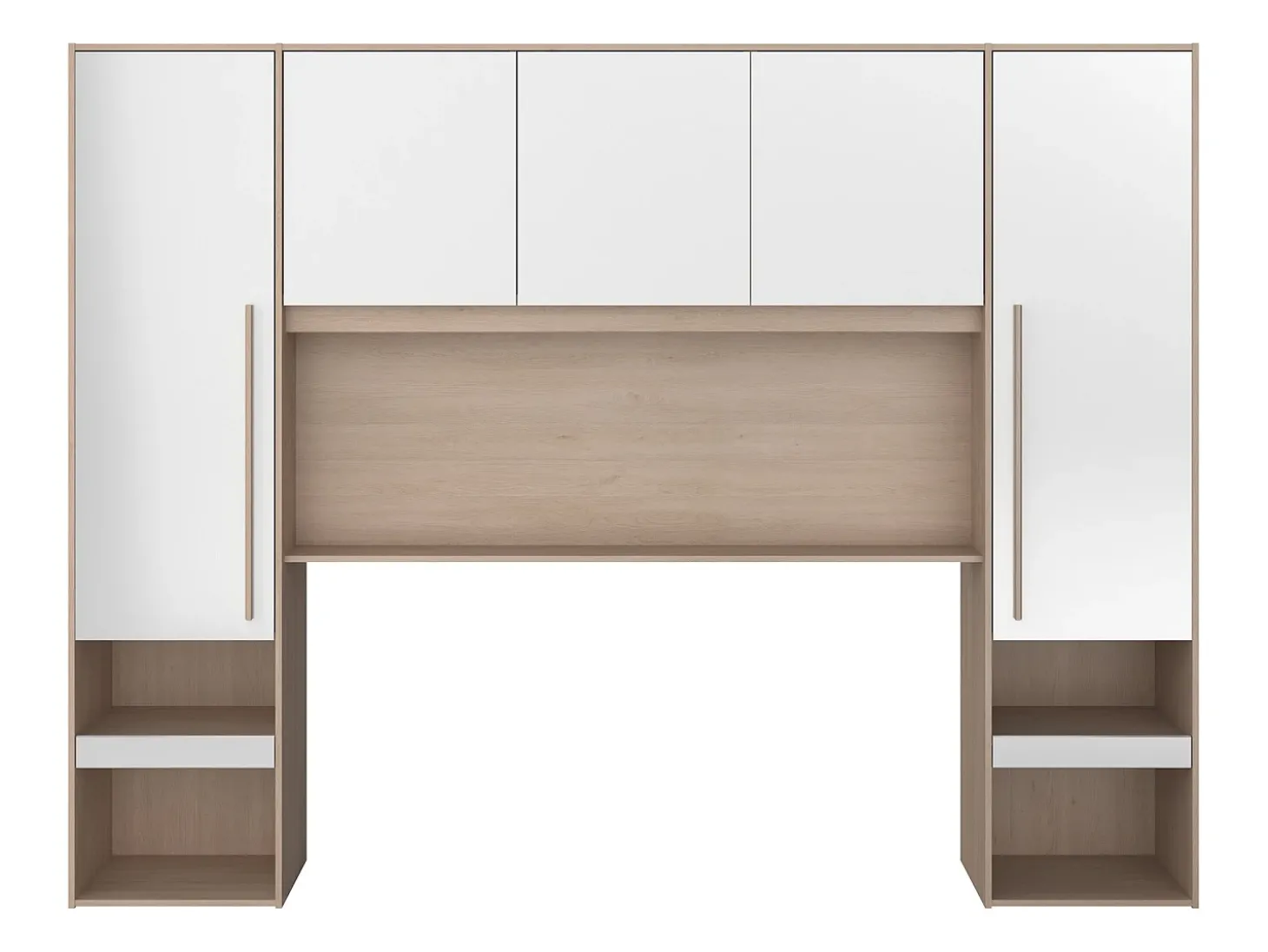 Ponte de cama arrumação e LEDs C265 cm branco brilhante e natural VELONA