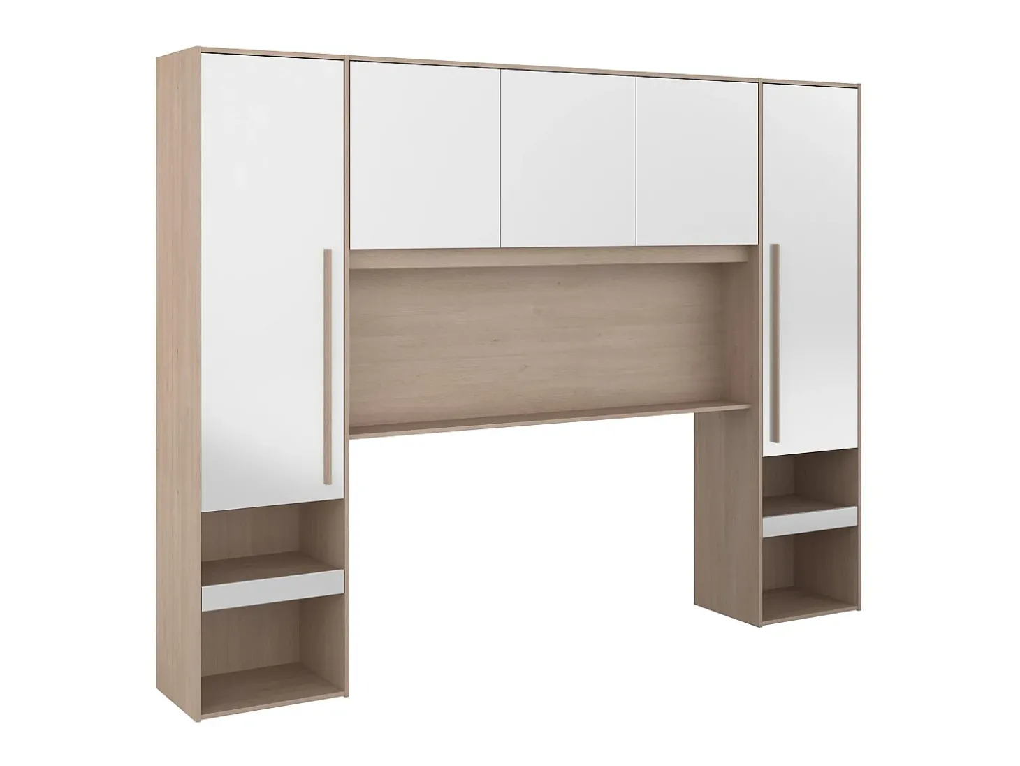 Ponte de cama arrumação e LEDs C265 cm branco brilhante e natural VELONA