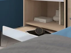 Ponte de cama arrumação e LEDs C265 cm branco brilhante e natural VELONA