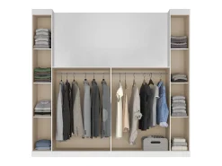 Ponte de cama C206 cm com espaços de arrumação branco - ANTERO