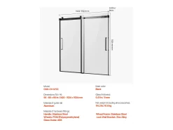 Porta de Banheira SucceBuy, Deslizante Sem Moldura, 142 a 152 cm L x 152 cm A, de Vidro para Banheiro