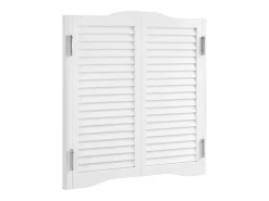 Porta de Batente Dupla SucceBuy, 80,5x2,8x90 cm, Porta de Salão em Madeira de Pinho com Dobradiças, Ferragens, Fácil de Instalar, Branca