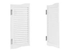 Porta de Batente Dupla SucceBuy, 80,5x2,8x90 cm, Porta de Salão em Madeira de Pinho com Dobradiças, Ferragens, Fácil de Instalar, Branca