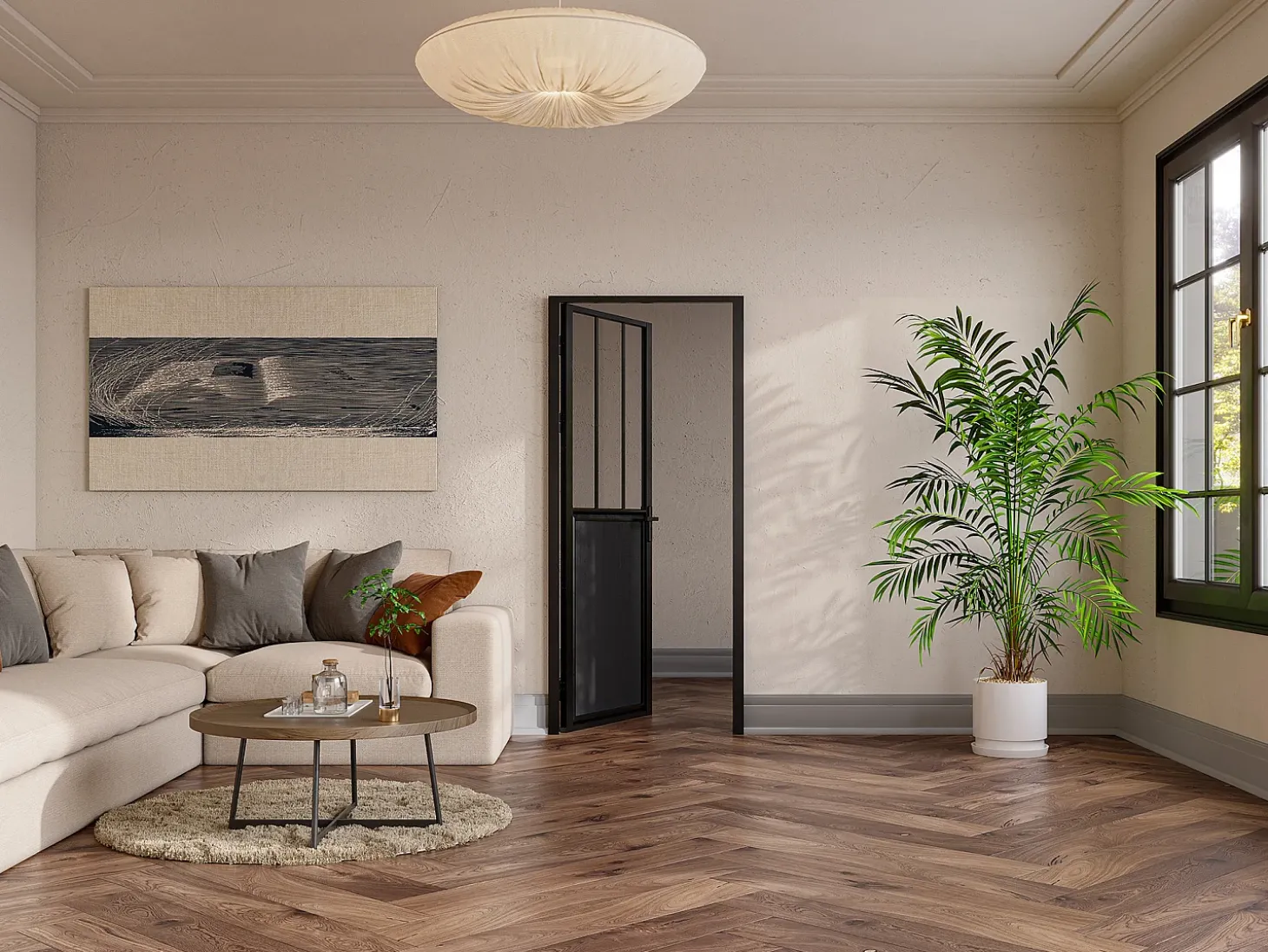 Porta de bloco atelier reversível alumínio, MDF e vidro temperado A204xL83 cm - ERMELO