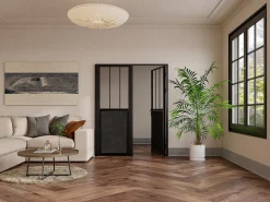 Porta de bloco atelier reversível alumínio, MDF e vidro temperado 2 x A204 x L73 cm - ERMELO
