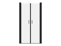 Porta de chuveiro dobradiça preto fosco, 90 x 195 x 1,92 cm, vidro e metal, SARASOTA
