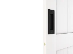 Porta de correr com sistema em aplique, madeira e MDF branco, A205 x C83 cm - NEFARA