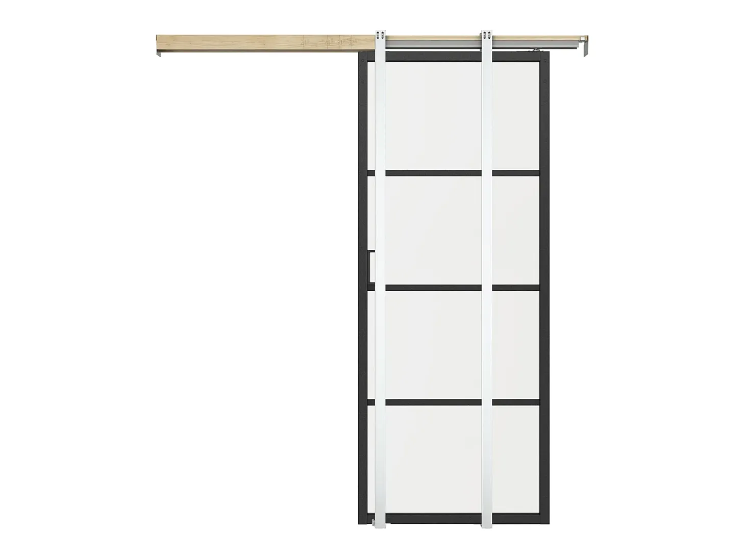 Porta de correr com sistema de tabique transparente A205 x C83 cm - SINCA II
