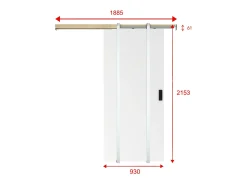 Porta de correr com sistema de tabique A205 x C93 cm MDF + PVC branco - VARIN II