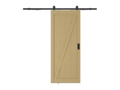 Porta de correr com trilho em madeira, MDF natural claro rústico A205xC63 cm - BALERMA