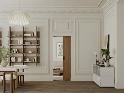 Porta de correr de tabique em MDF e madeira natural escura A205xC83 cm - SANDORA